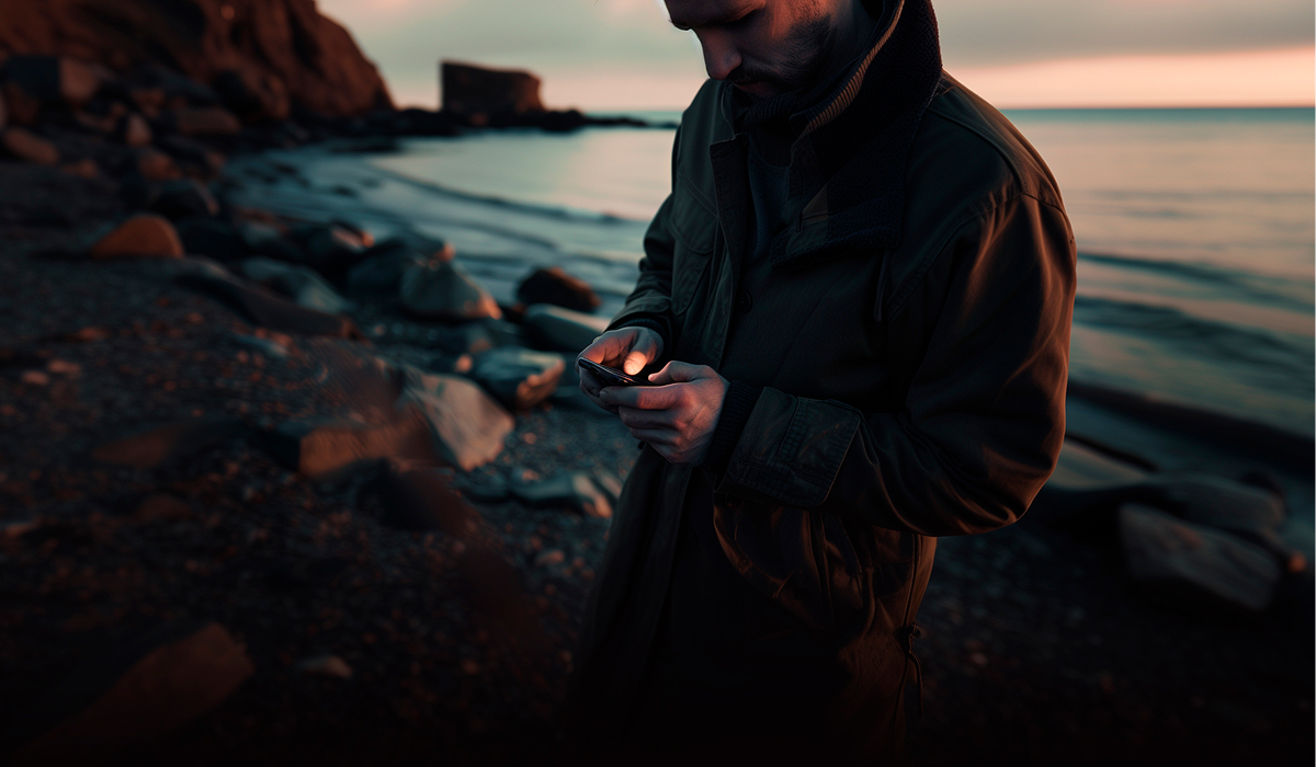 Frau mit Brille arbeitet entspannt am Laptop an einem Tisch mit Dekoration im Hintergrund